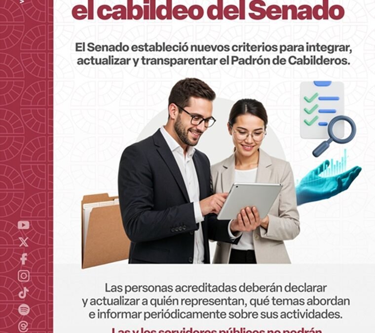 Impulsa senador Higinio Martínez nuevo Padrón de Cabilderos de Cámara de Senadores